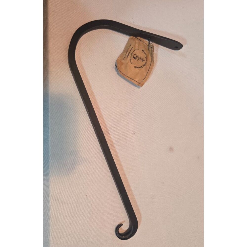 Vintage New England Battery Hand Forged Iron Shelf Bracket 13" Black Scroll